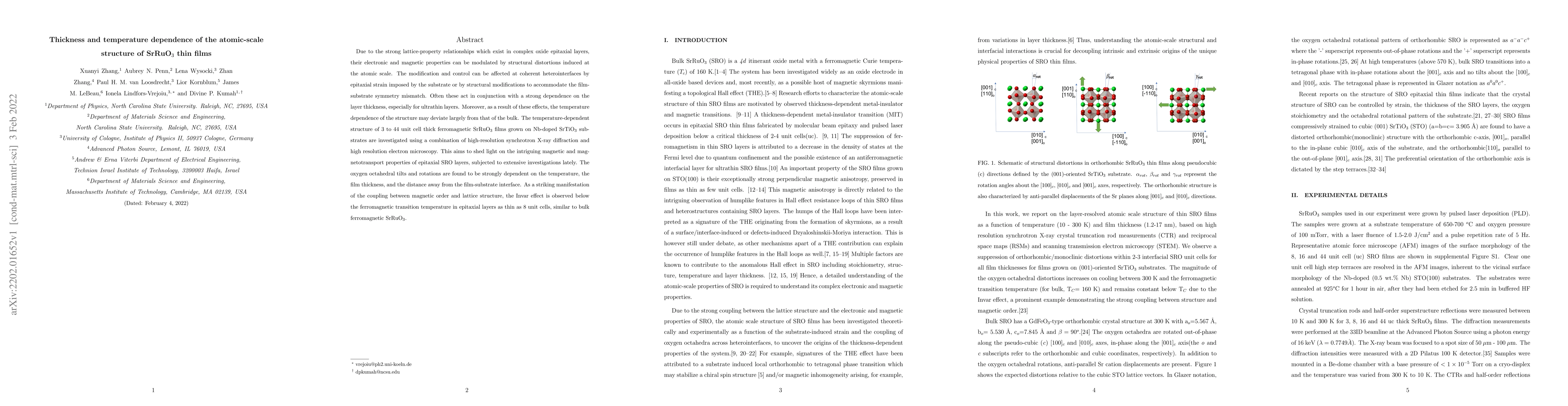 Thumbnail for Thickness and temperature dependence of the atomic-scale structure of
  SrRuO$_3$ thin films
