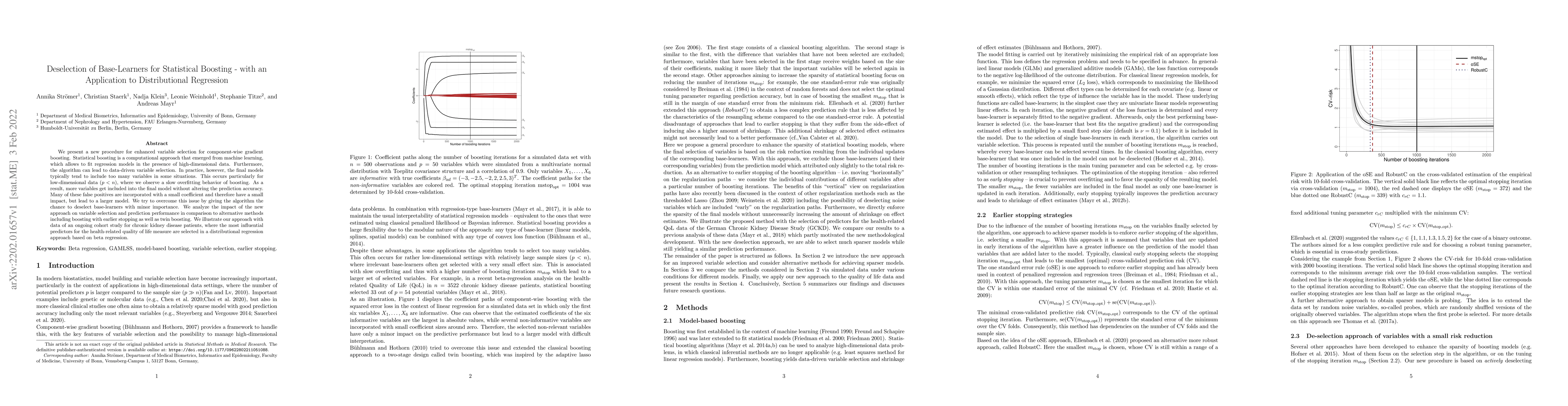 Thumbnail for Deselection of Base-Learners for Statistical Boosting -- with an
  Application to Distributional Regression