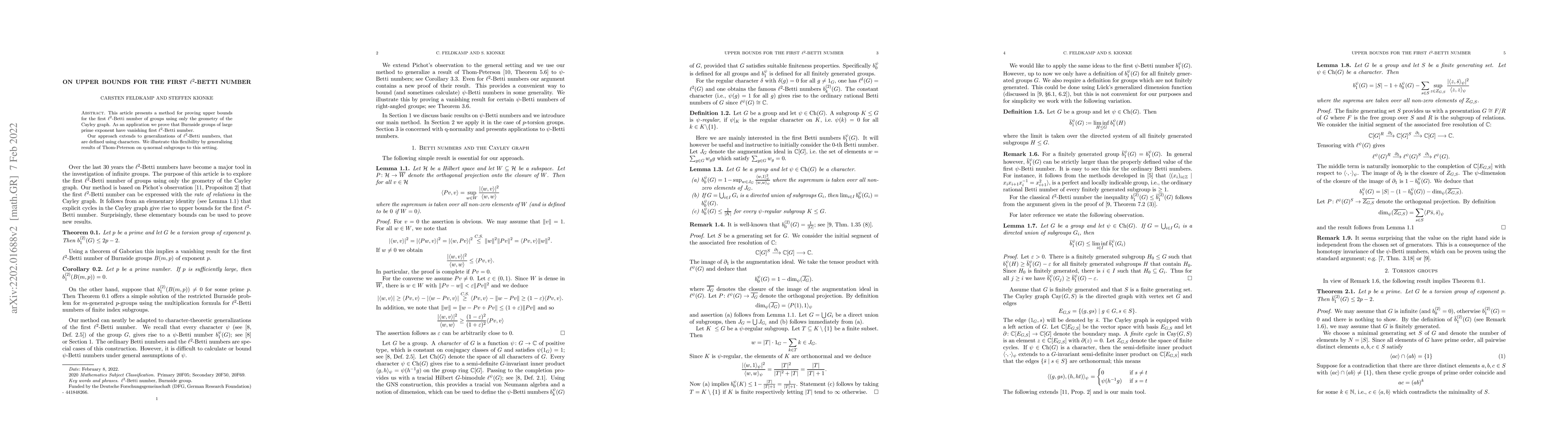 Thumbnail for On upper bounds for the first $\ell^2$-Betti number