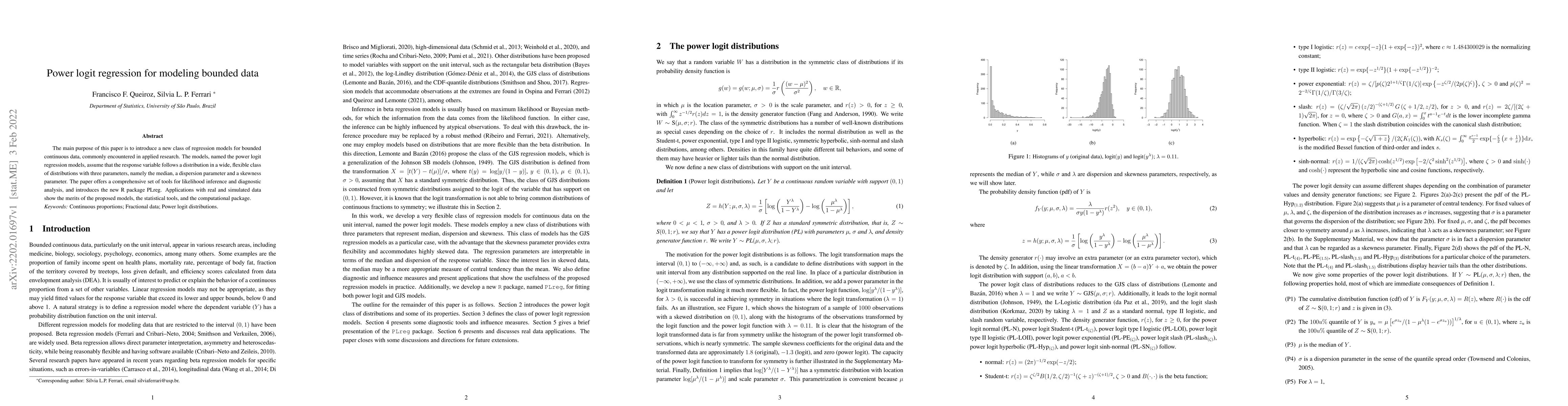 Thumbnail for Power logit regression for modeling bounded data