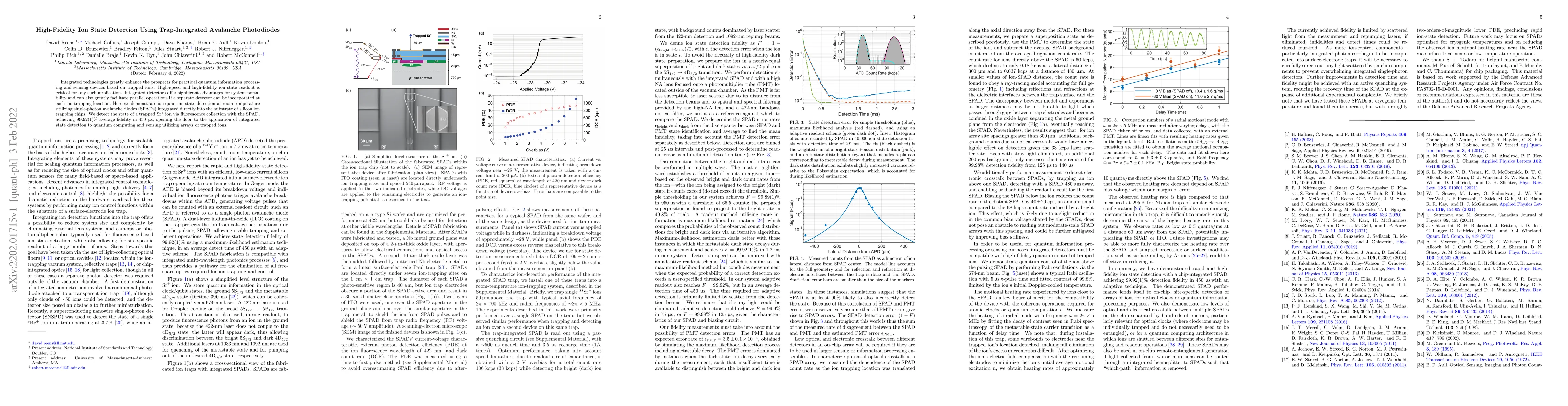 Thumbnail for High-Fidelity Ion State Detection Using Trap-Integrated Avalanche
  Photodiodes