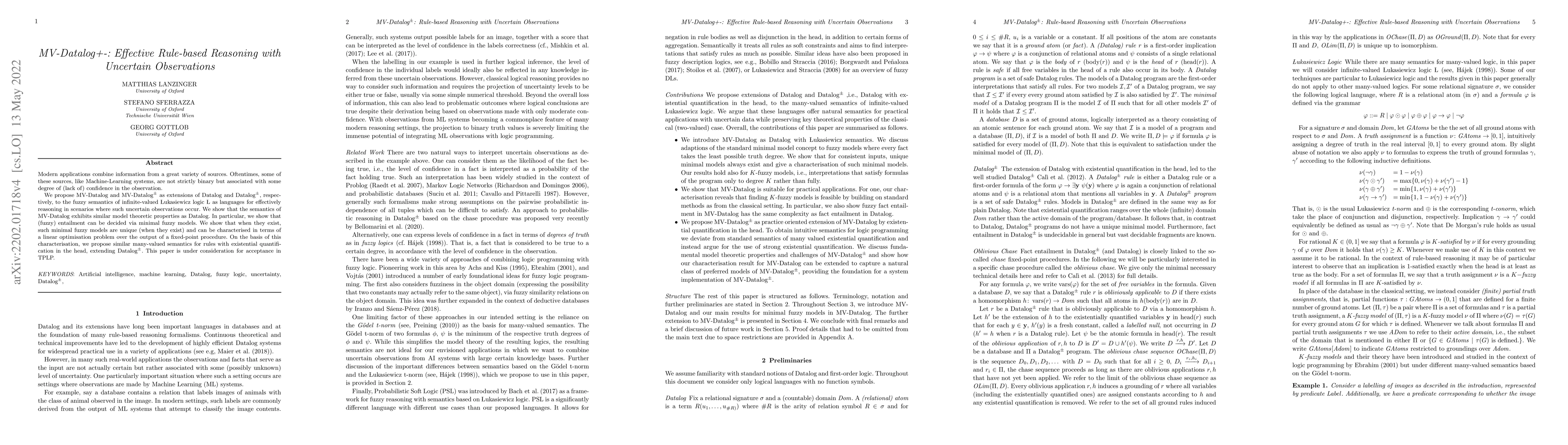 Thumbnail for MV-Datalog+-: Effective Rule-based Reasoning with Uncertain Observations