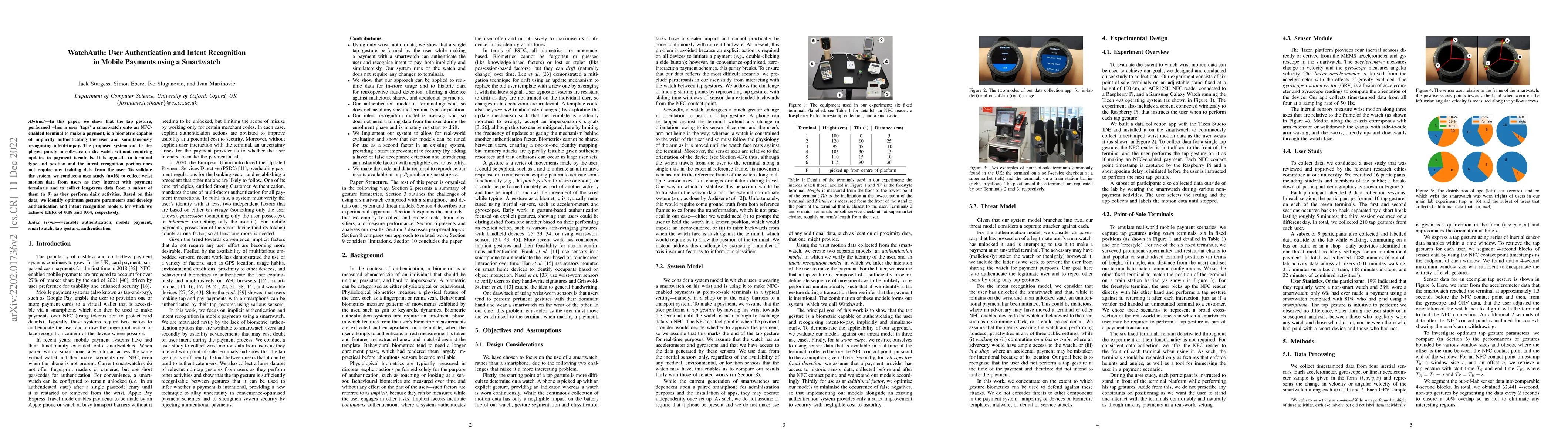 Thumbnail for WatchAuth: User Authentication and Intent Recognition in Mobile Payments
  using a Smartwatch