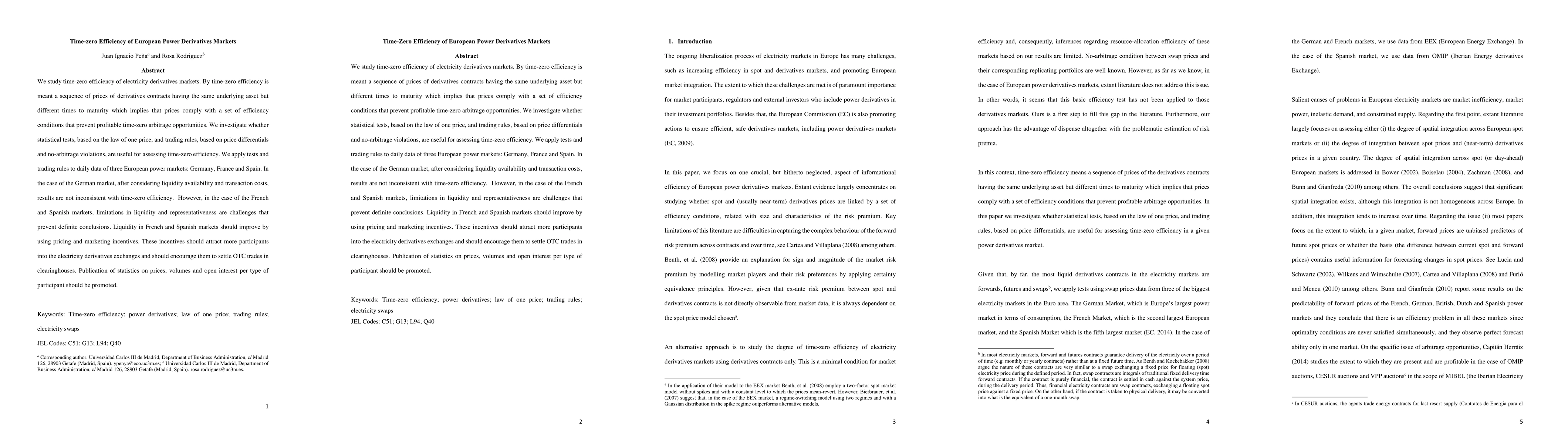 Thumbnail for Time-zero Efficiency of European Power Derivatives Markets