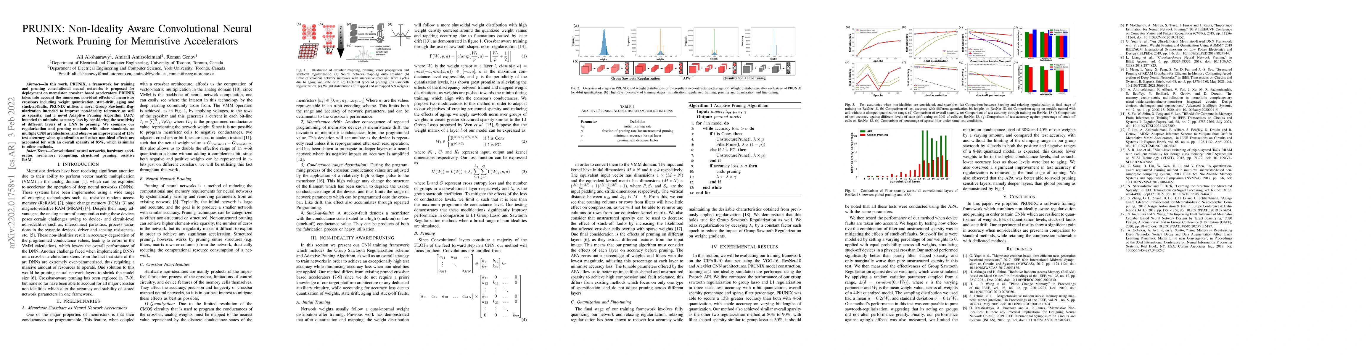 Thumbnail for PRUNIX: Non-Ideality Aware Convolutional Neural Network Pruning for
  Memristive Accelerators