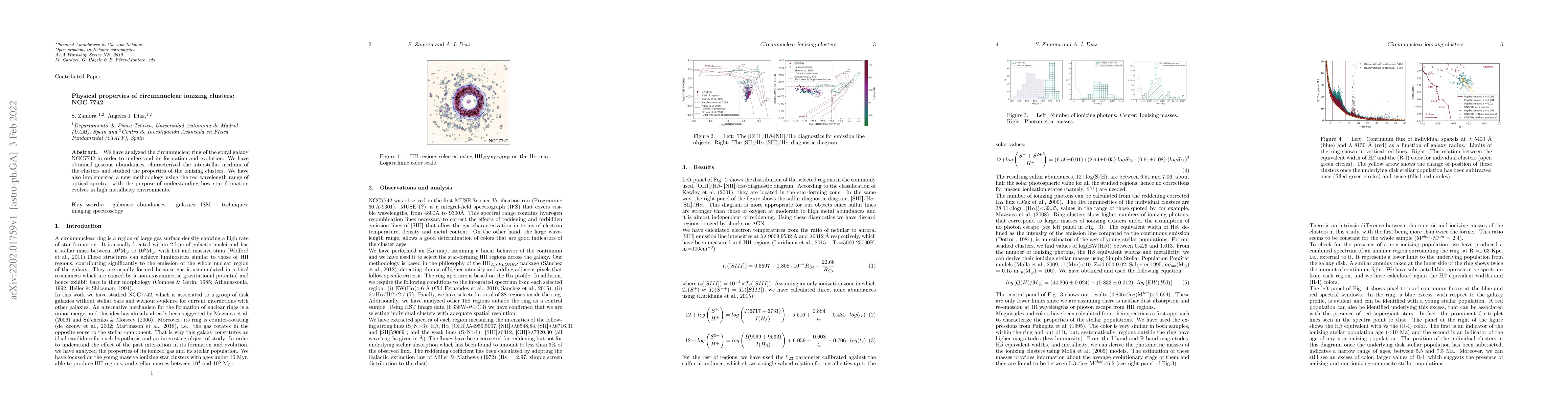 Thumbnail for Physical properties of circumnuclear ionizing clusters: NGC 7742