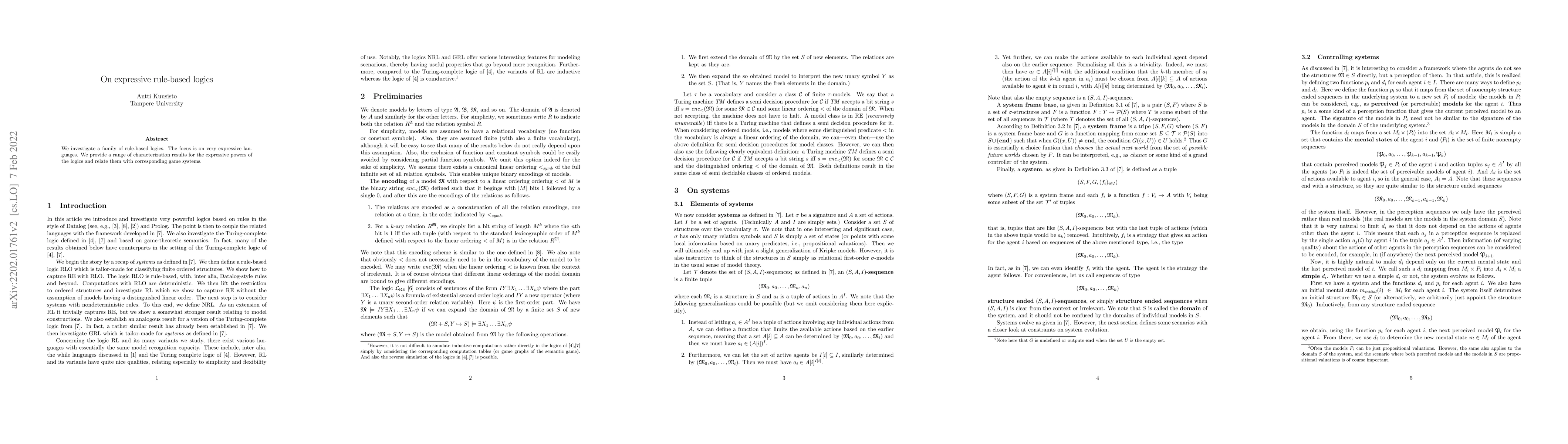 Thumbnail for On expressive rule-based logics