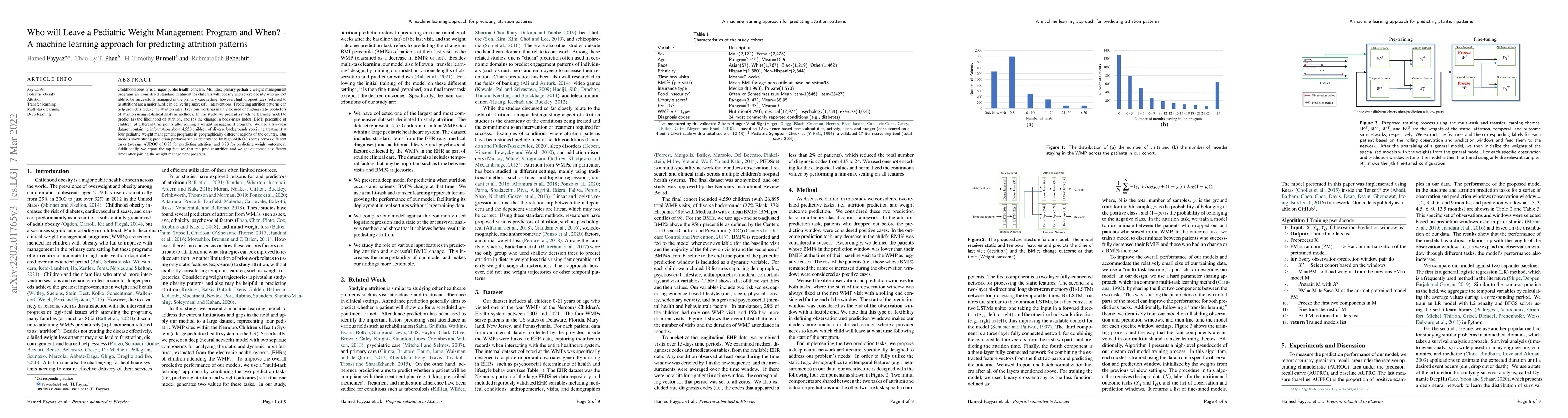 Thumbnail for Who will Leave a Pediatric Weight Management Program and When? -- A
  machine learning approach for predicting attrition patterns