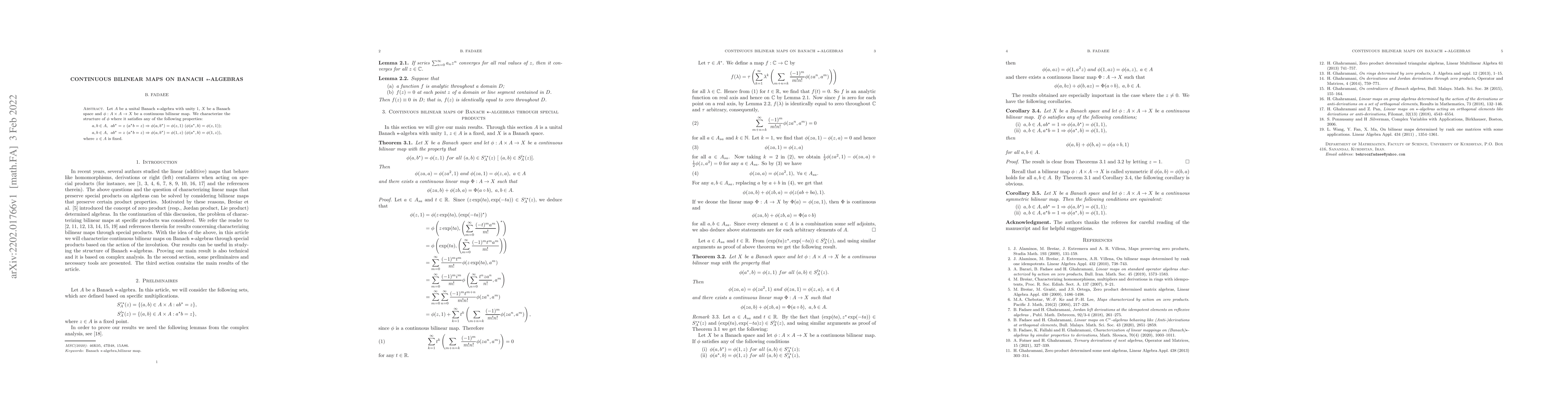 Thumbnail for Continuous bilinear maps on Banach $\star$-algebras