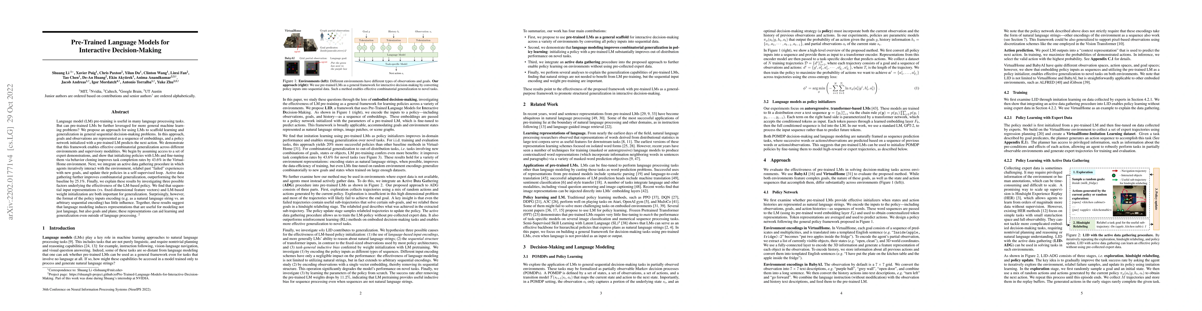 Thumbnail for Pre-Trained Language Models for Interactive Decision-Making