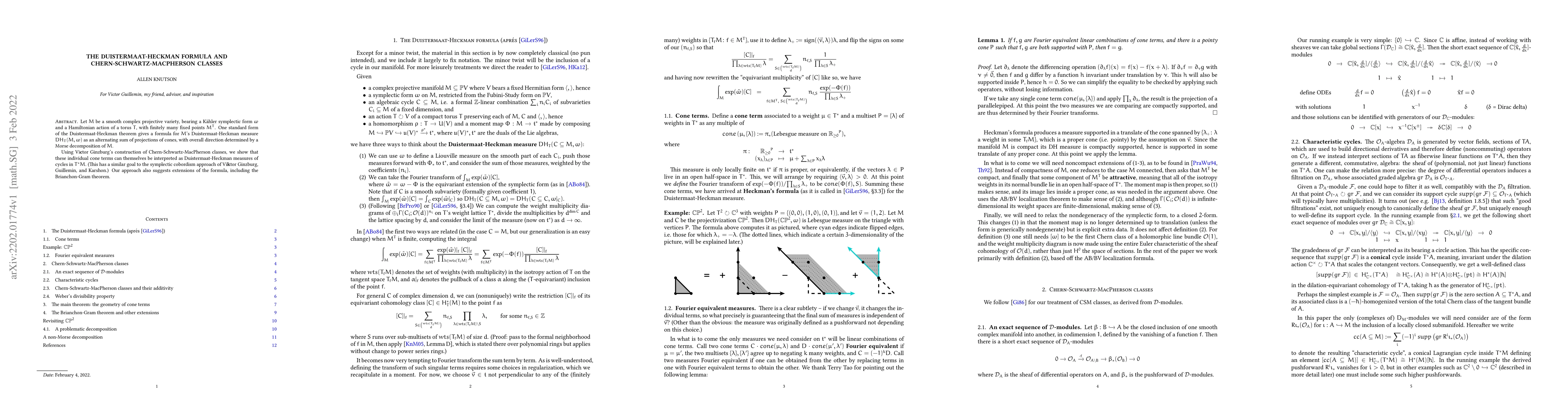 Thumbnail for The Duistermaat-Heckman formula and Chern-Schwartz-MacPherson classes