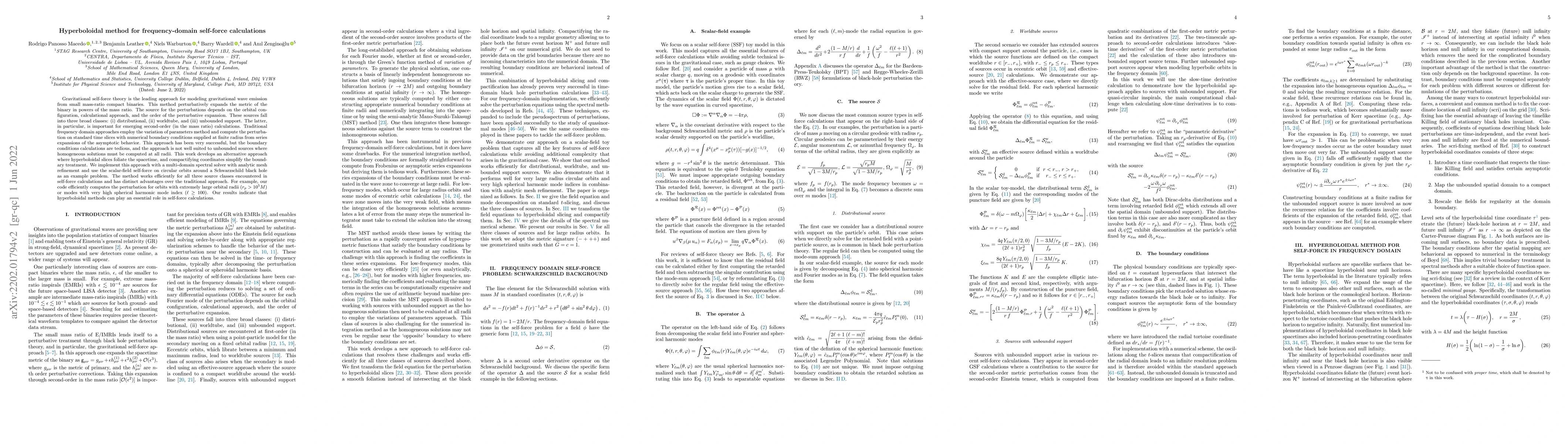 Thumbnail for Hyperboloidal method for frequency-domain self-force calculations