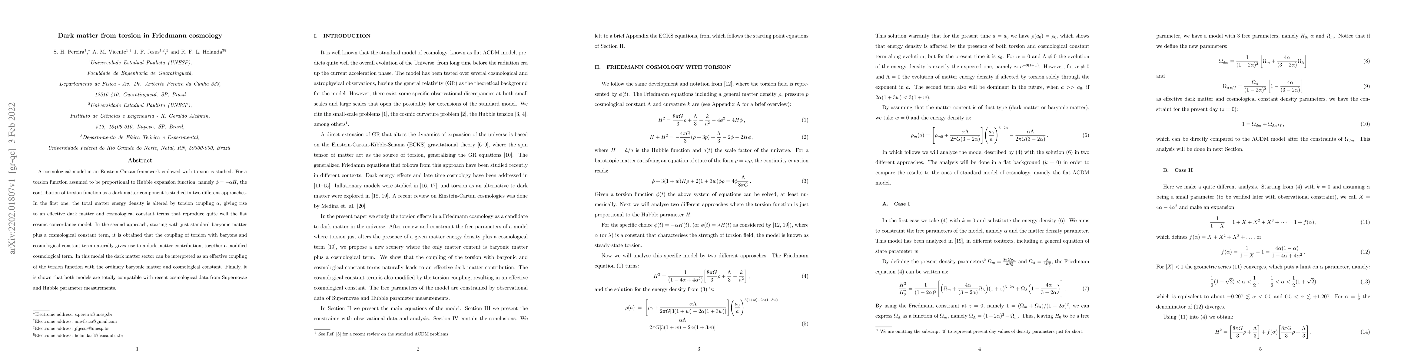 Thumbnail for Dark matter from torsion in Friedmann cosmology