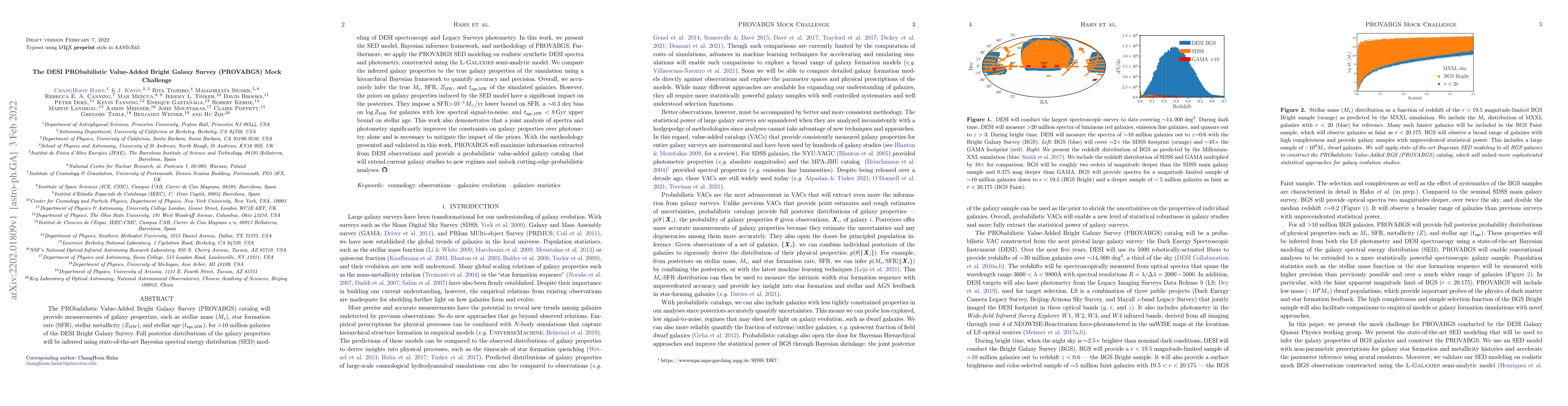 Thumbnail for The DESI PRObabilistic Value-Added Bright Galaxy Survey (PROVABGS) Mock
  Challenge