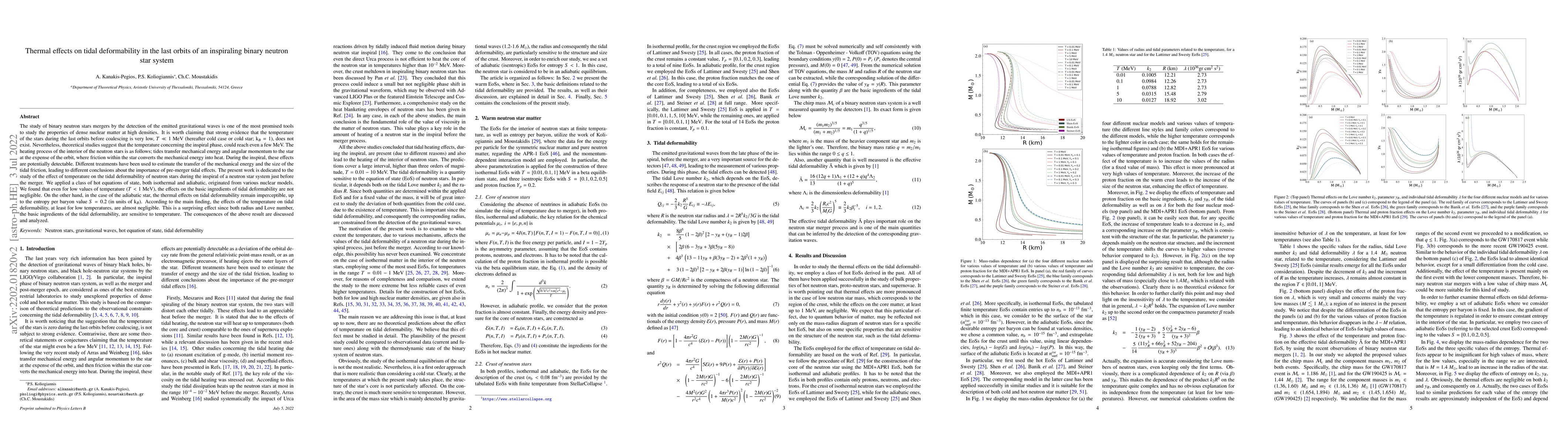 Thumbnail for Thermal effects on tidal deformability in the last orbits of an
  inspiraling binary neutron star system