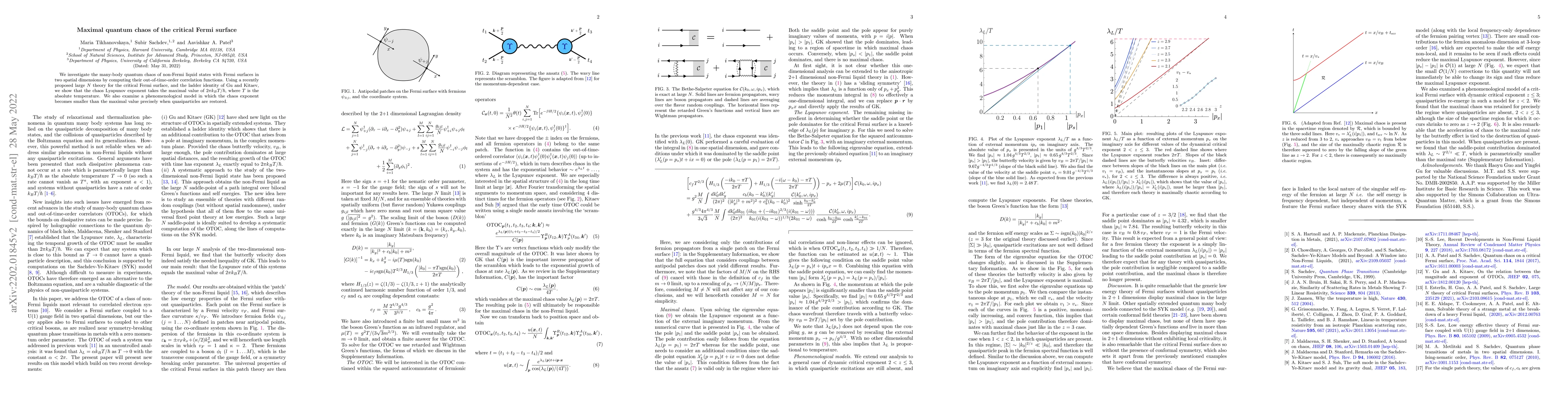 Thumbnail for Maximal quantum chaos of the critical Fermi surface