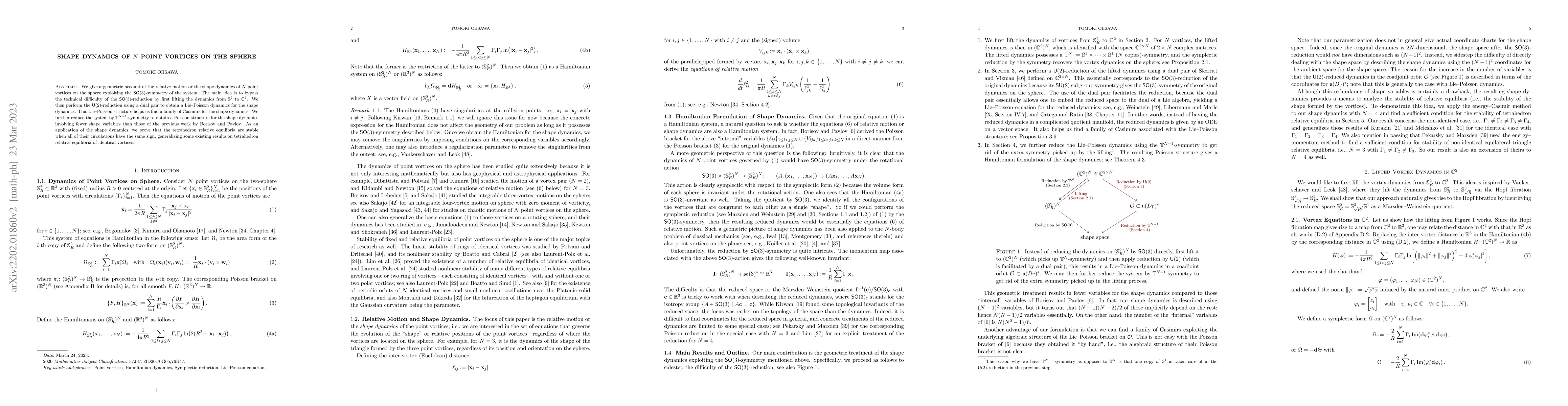 Thumbnail for Shape Dynamics of $N$ Point Vortices on the Sphere