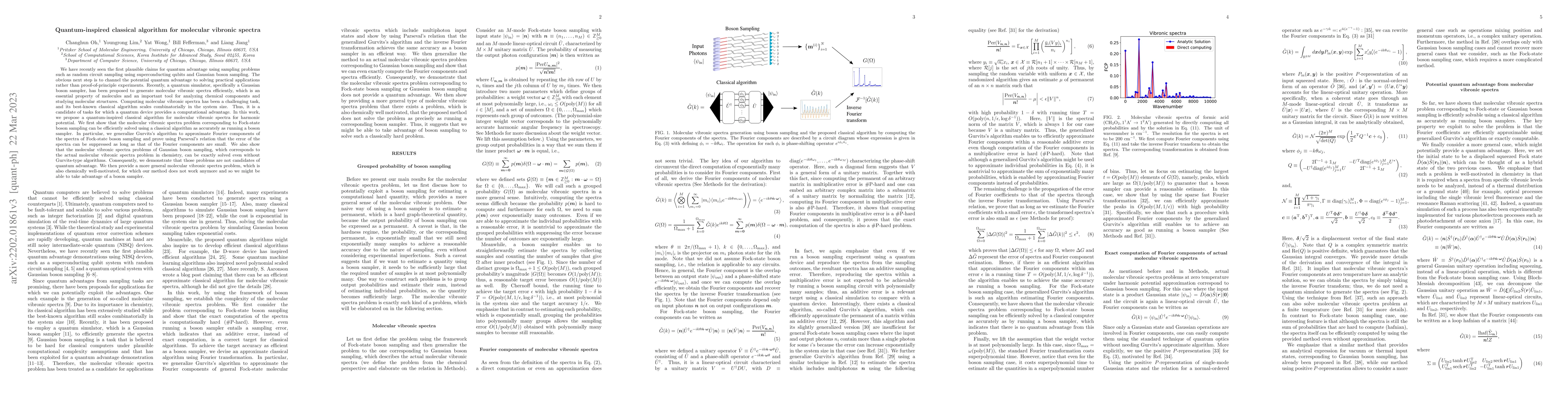 Thumbnail for Quantum-inspired classical algorithm for molecular vibronic spectra