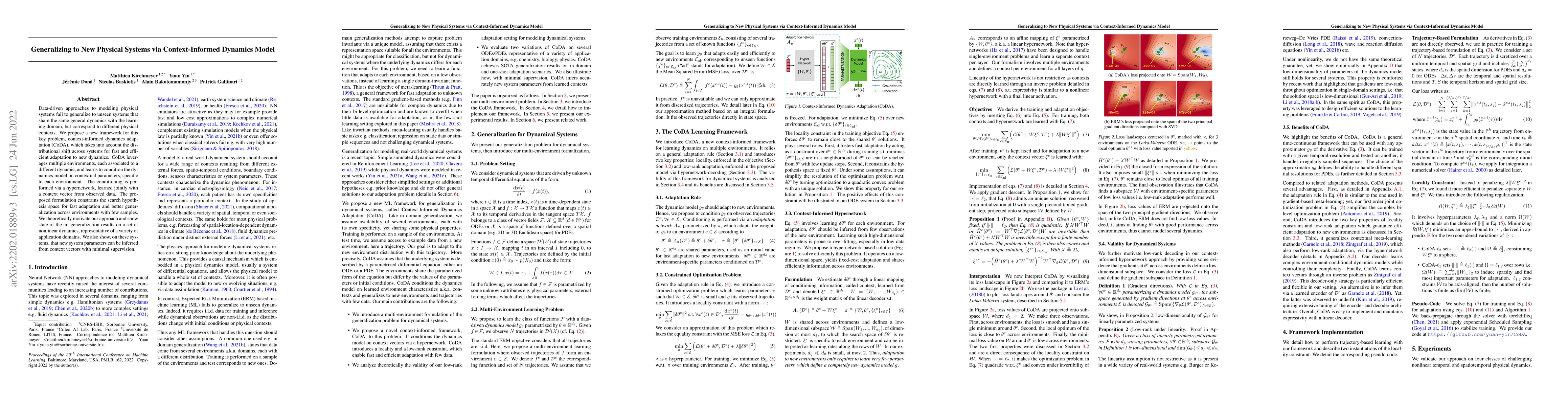 Thumbnail for Generalizing to New Physical Systems via Context-Informed Dynamics Model