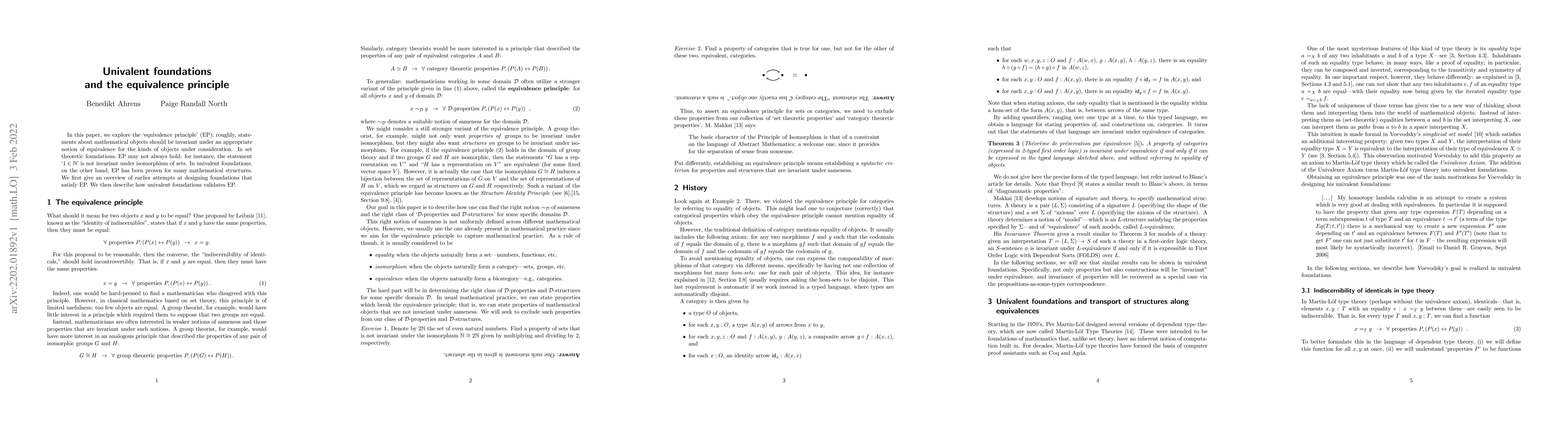 Thumbnail for Univalent foundations and the equivalence principle