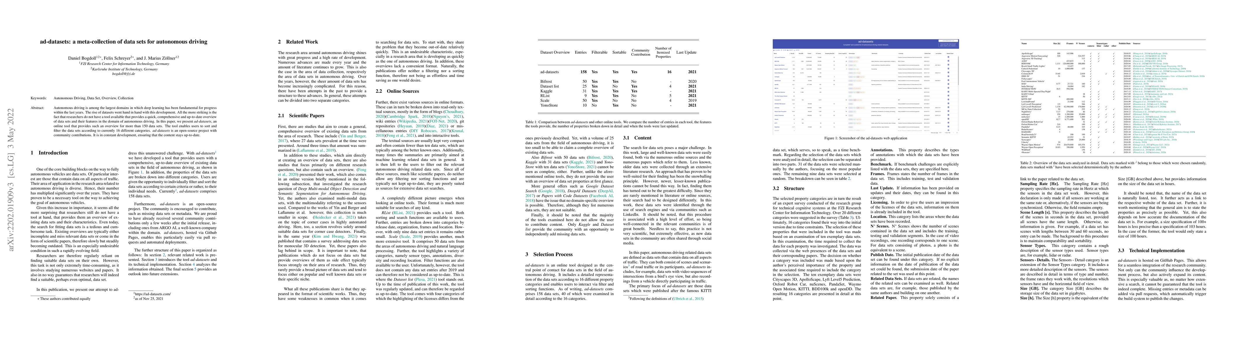 Thumbnail for Ad-datasets: a meta-collection of data sets for autonomous driving