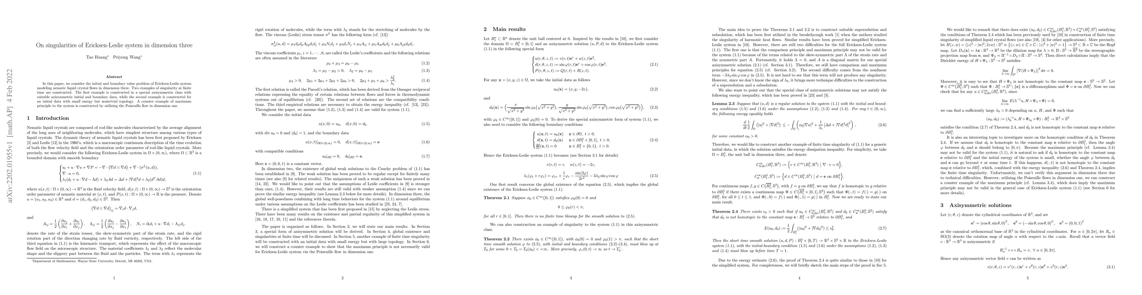 Thumbnail for On singularities of Ericksen-Leslie system in dimension three
