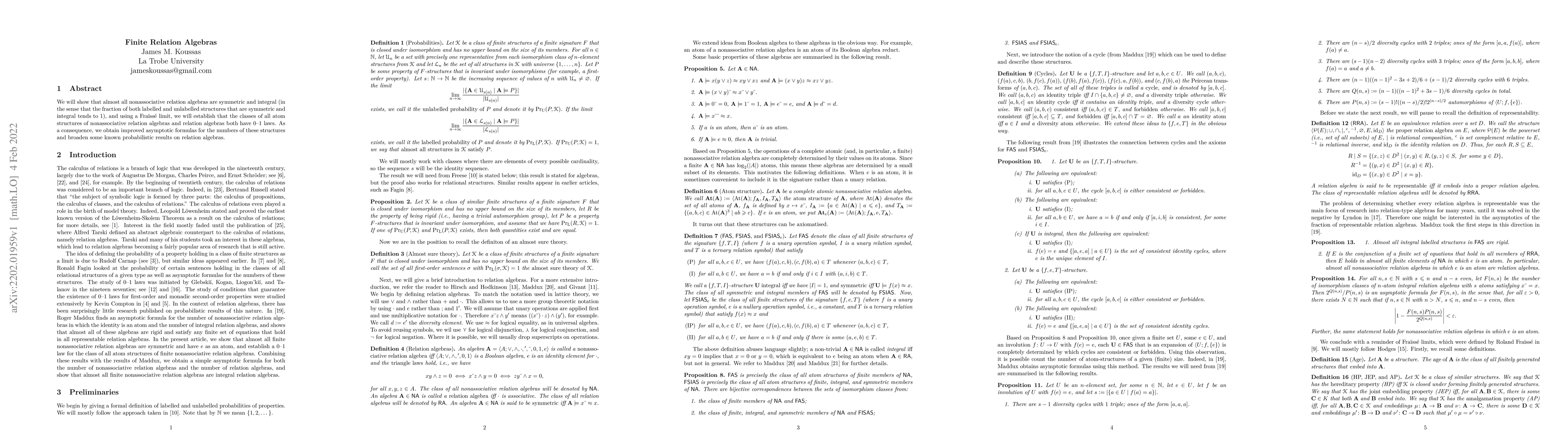 Thumbnail for Finite Relation Algebras