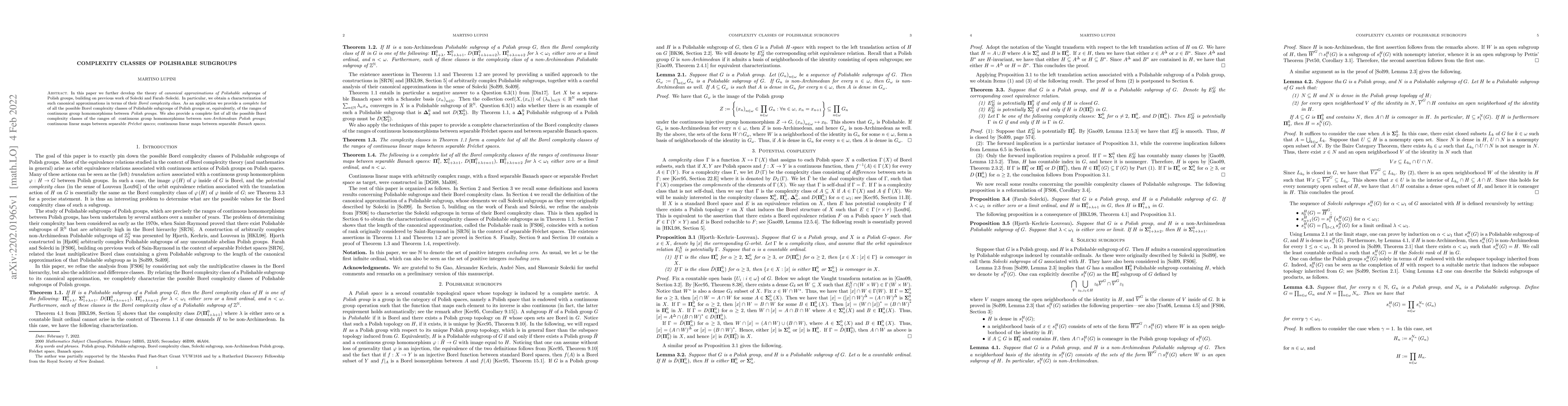 Thumbnail for Complexity classes of Polishable subgroups
