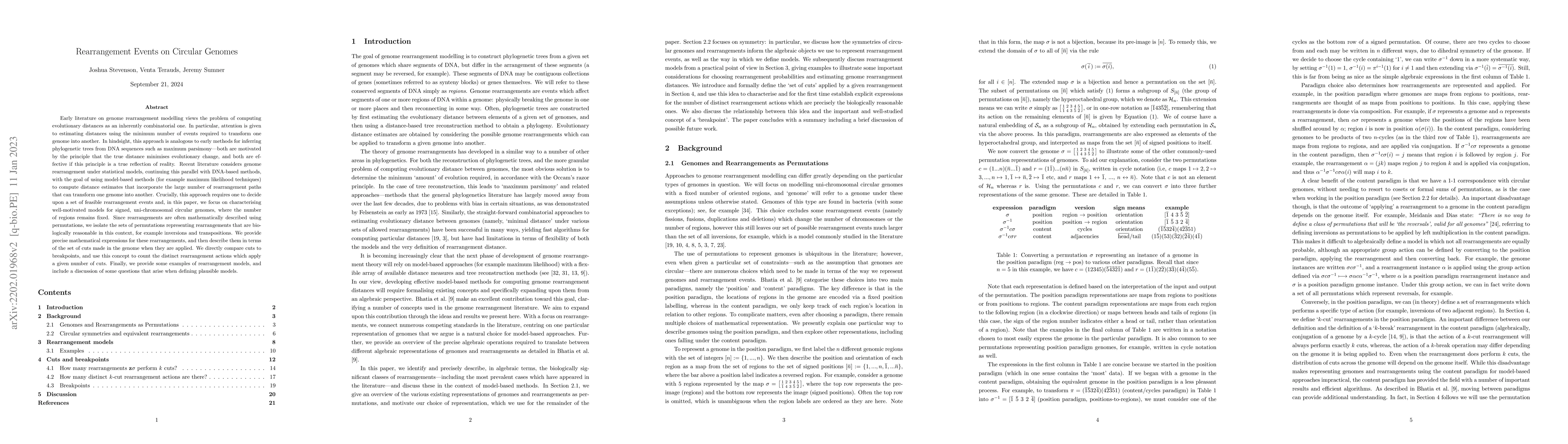 Thumbnail for Rearrangement Events on Circular Genomes