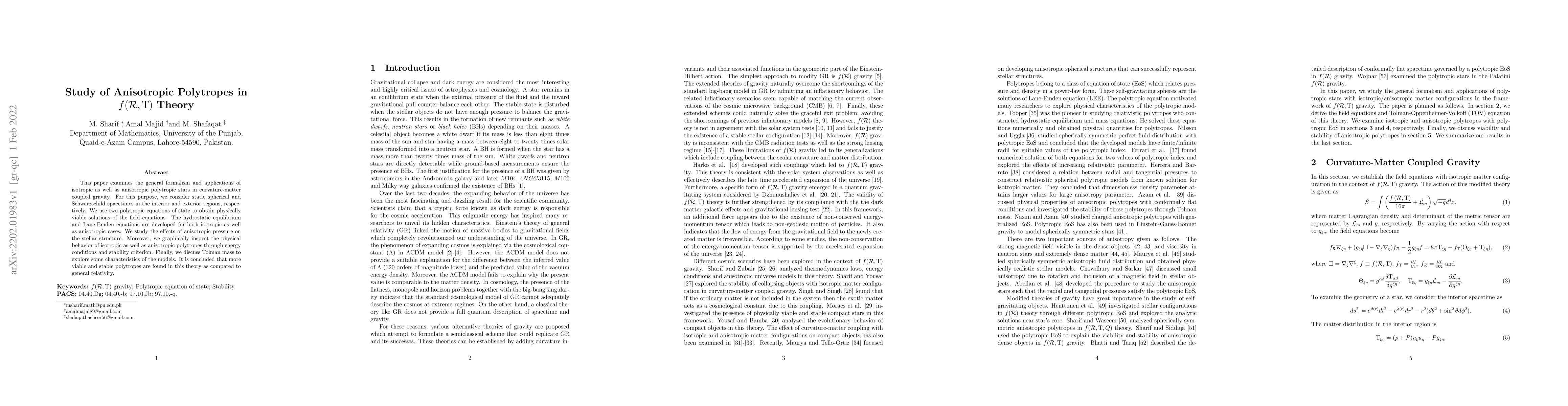 Thumbnail for Study of Anisotropic Polytropes in $f(\mathcal{R},\mathrm{T})$ Theory