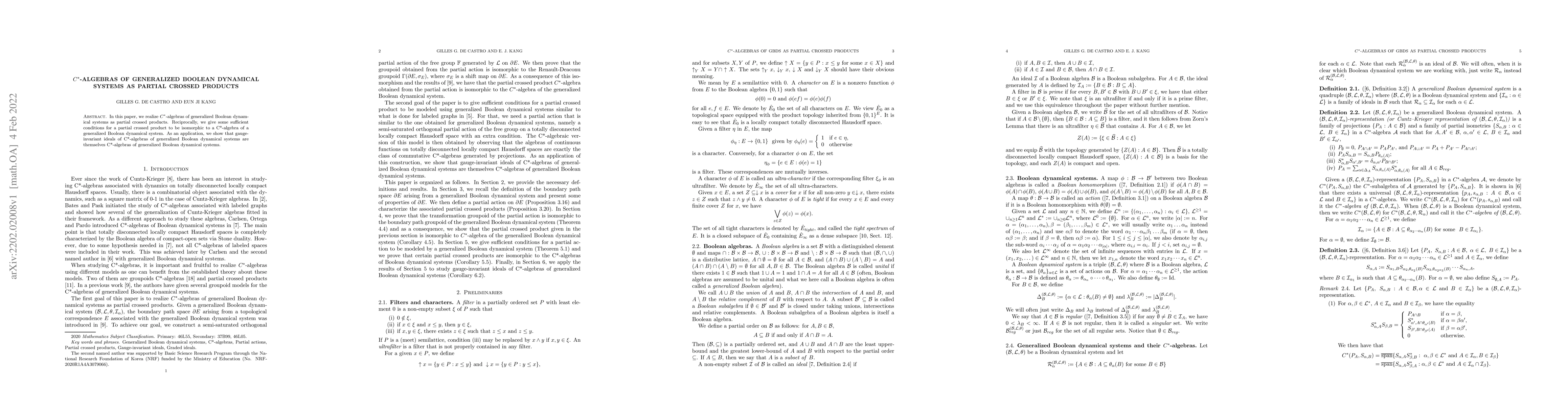 Thumbnail for C*-algebras of generalized Boolean dynamical systems as partial crossed
  products