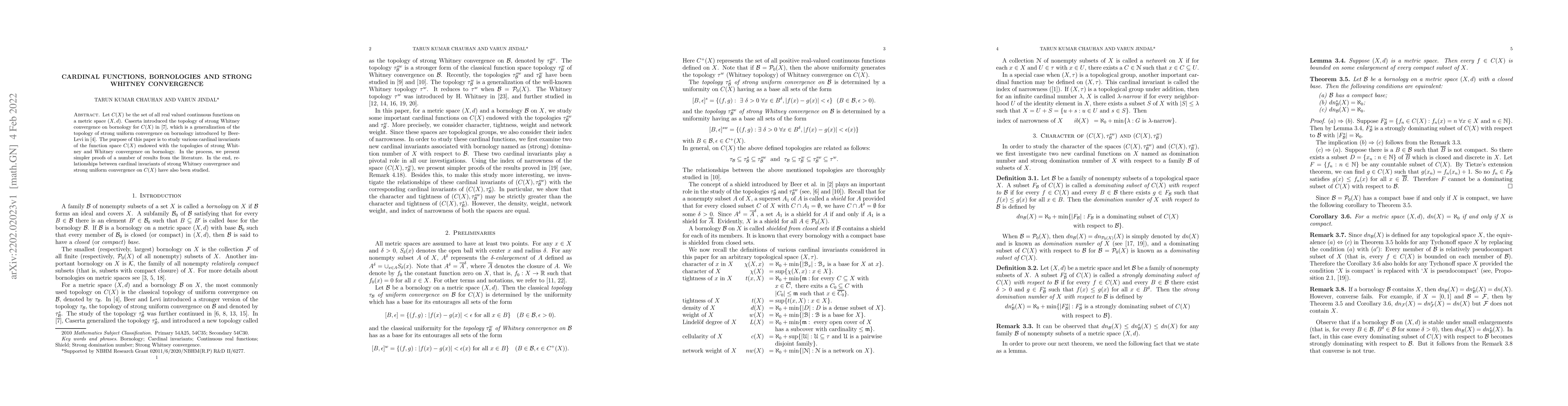 Thumbnail for Cardinal Functions, Bornologies and Strong Whitney convergence