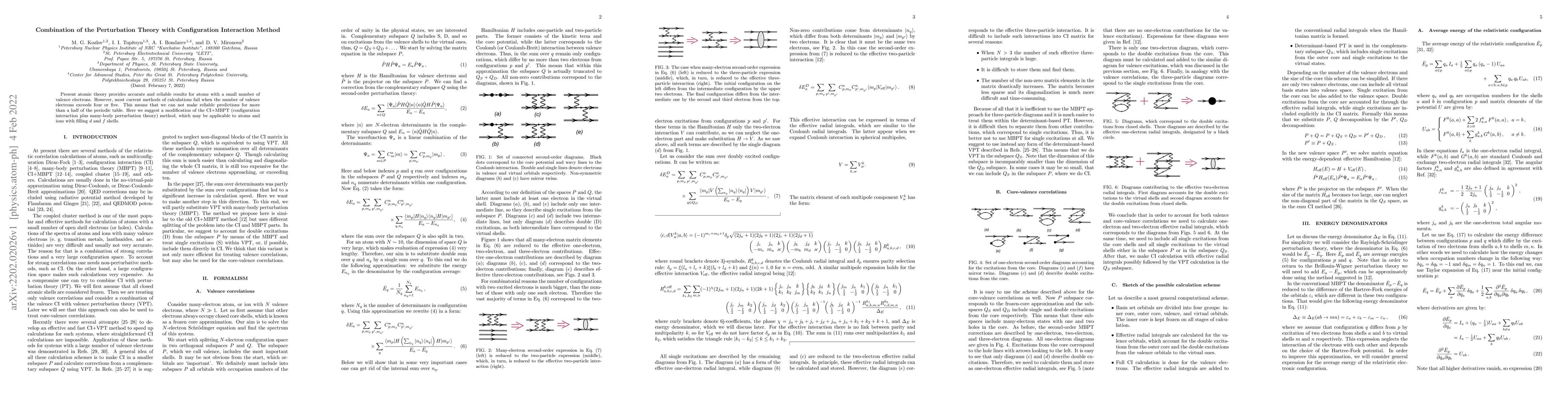 Thumbnail for Combination of the Perturbation Theory with Configuration Interaction
  Method