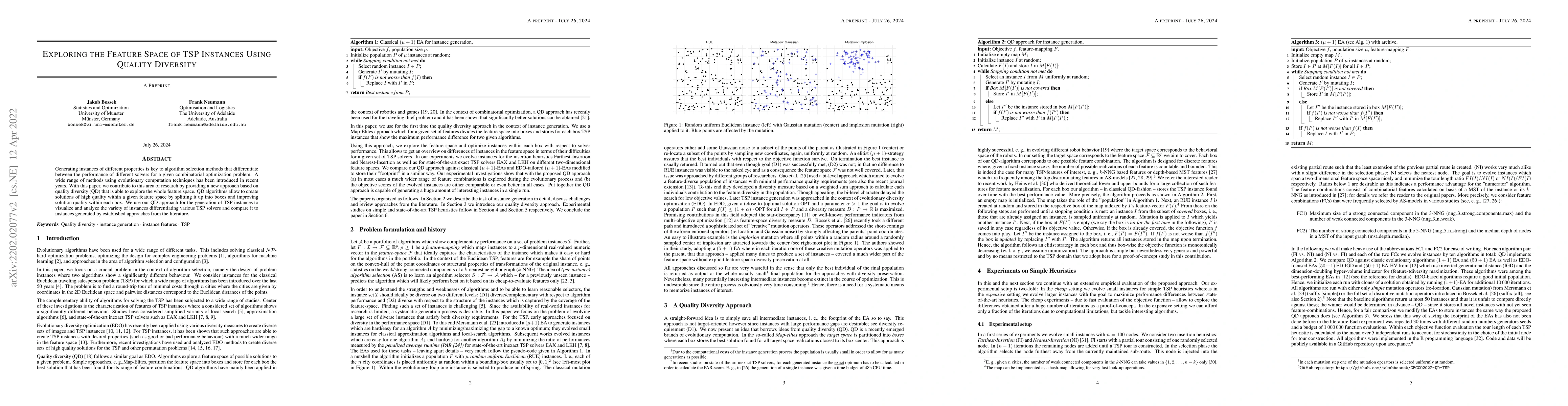 Thumbnail for Exploring the Feature Space of TSP Instances Using Quality Diversity