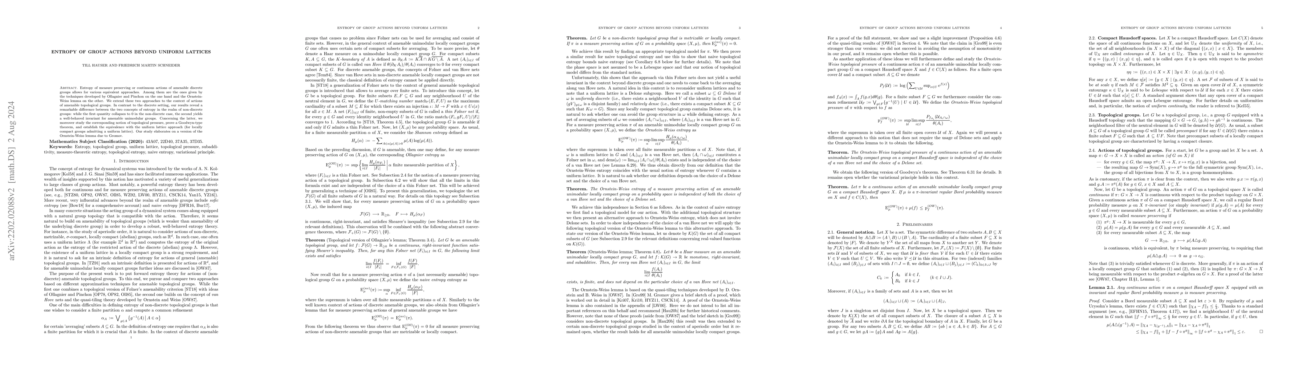 Thumbnail for Entropy of group actions beyond uniform lattices