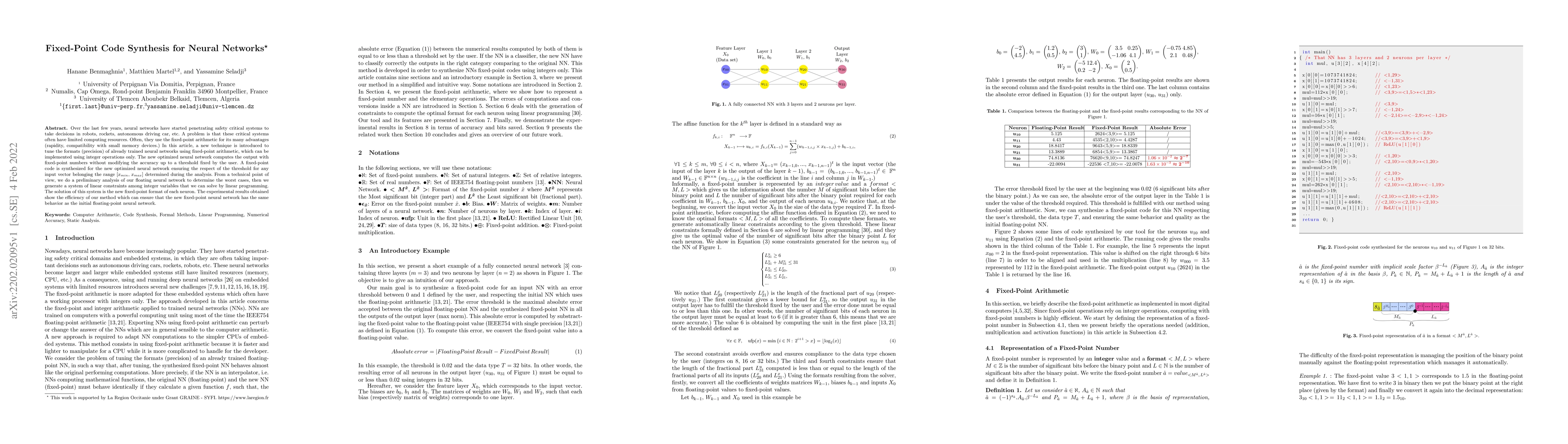 Thumbnail for Fixed-Point Code Synthesis For Neural Networks