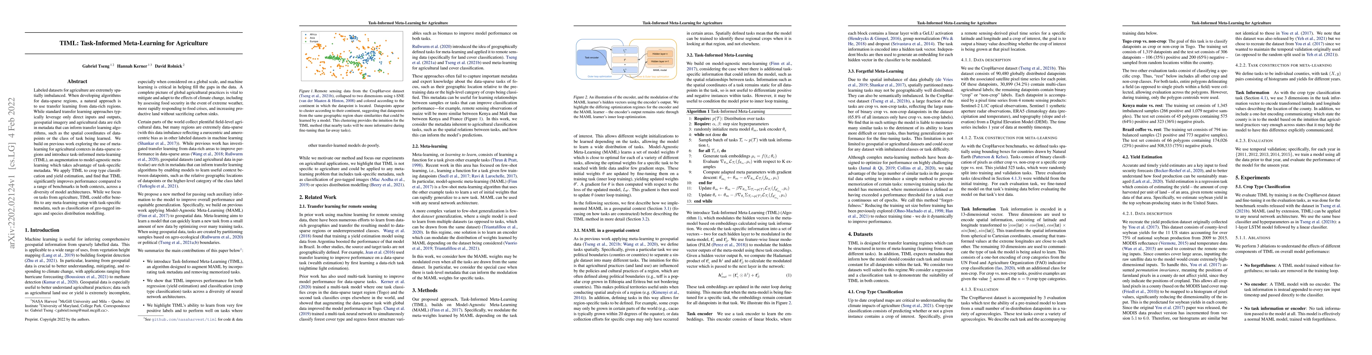 Thumbnail for TIML: Task-Informed Meta-Learning for Agriculture