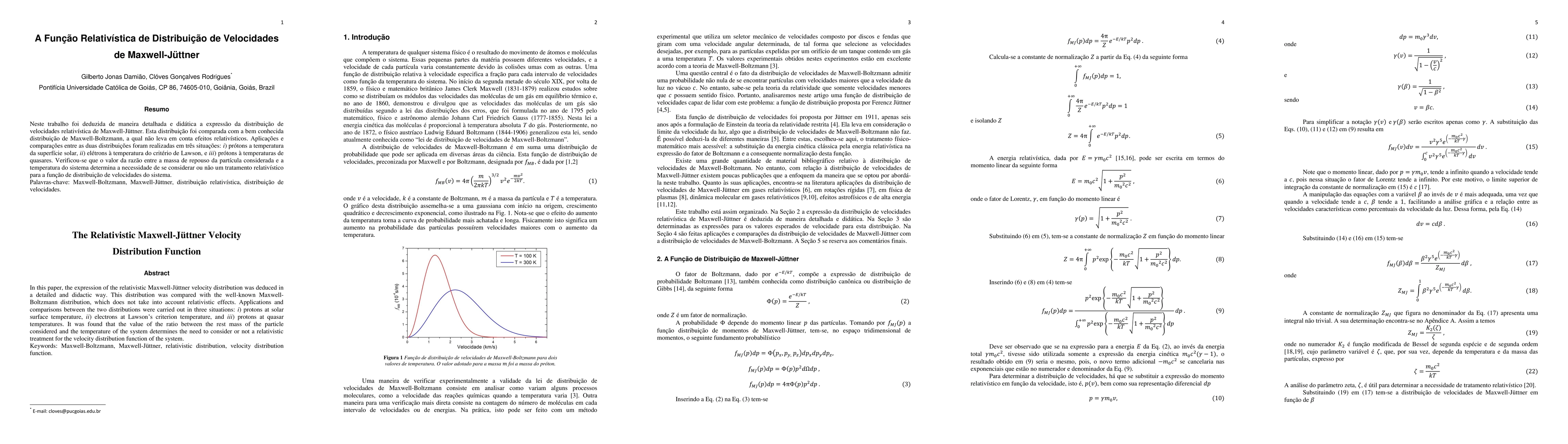 Thumbnail for The Relativistic Maxwell-J\"uttner Velocity Distribution Function