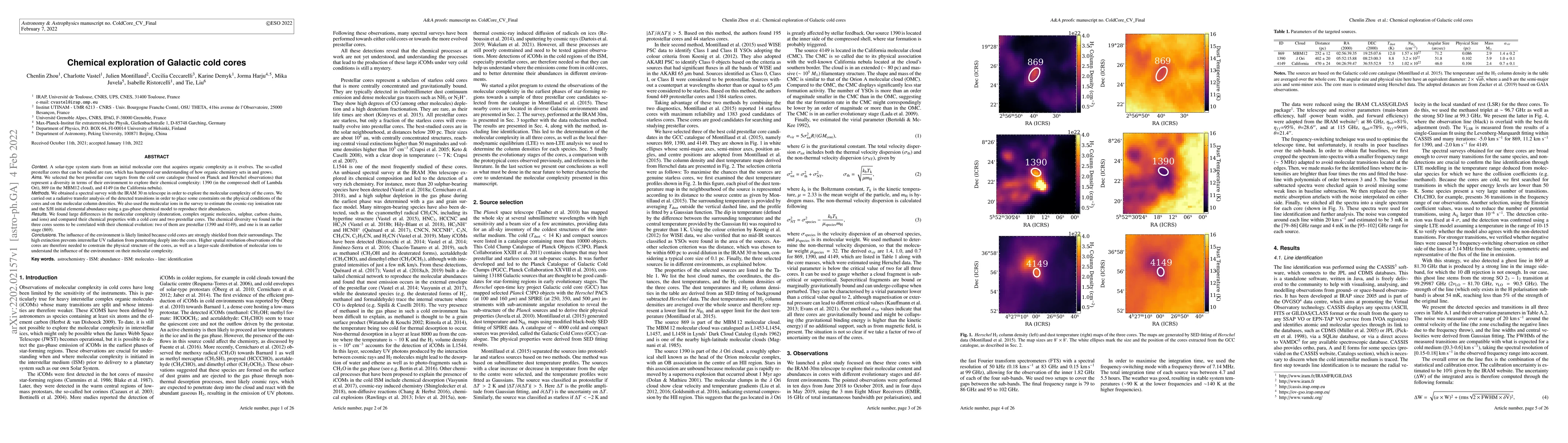Thumbnail for Chemical exploration of Galactic cold cores