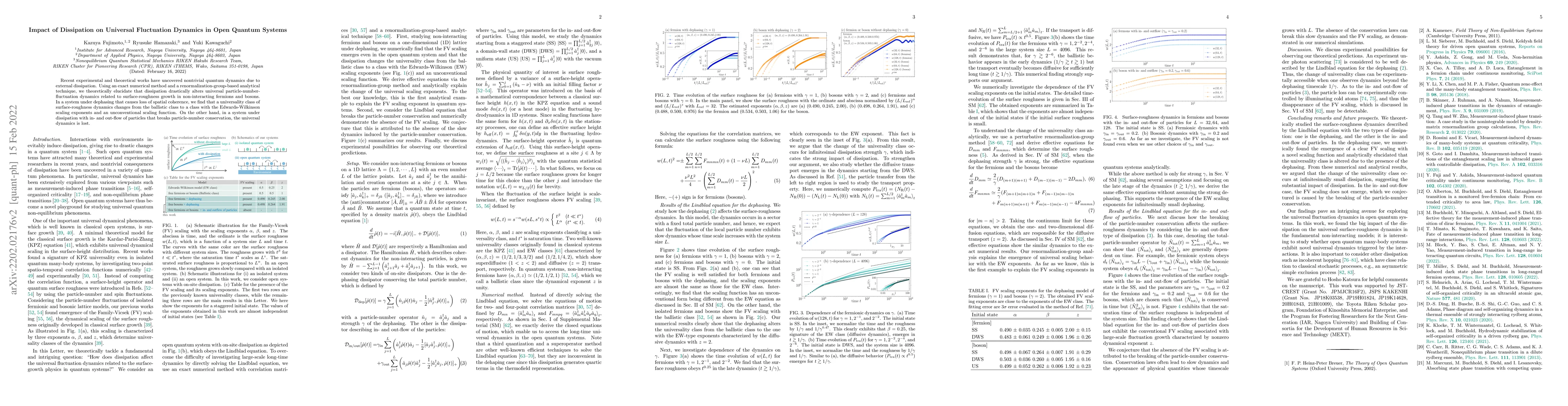 Thumbnail for Impact of Dissipation on Universal Fluctuation Dynamics in Open Quantum
  Systems