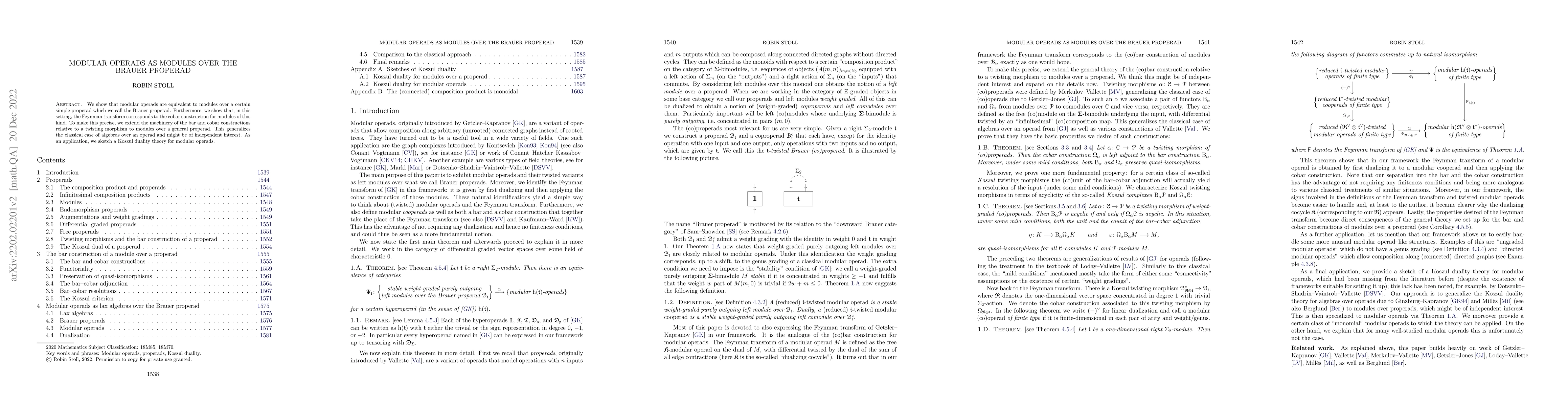 Thumbnail for Modular operads as modules over the Brauer properad