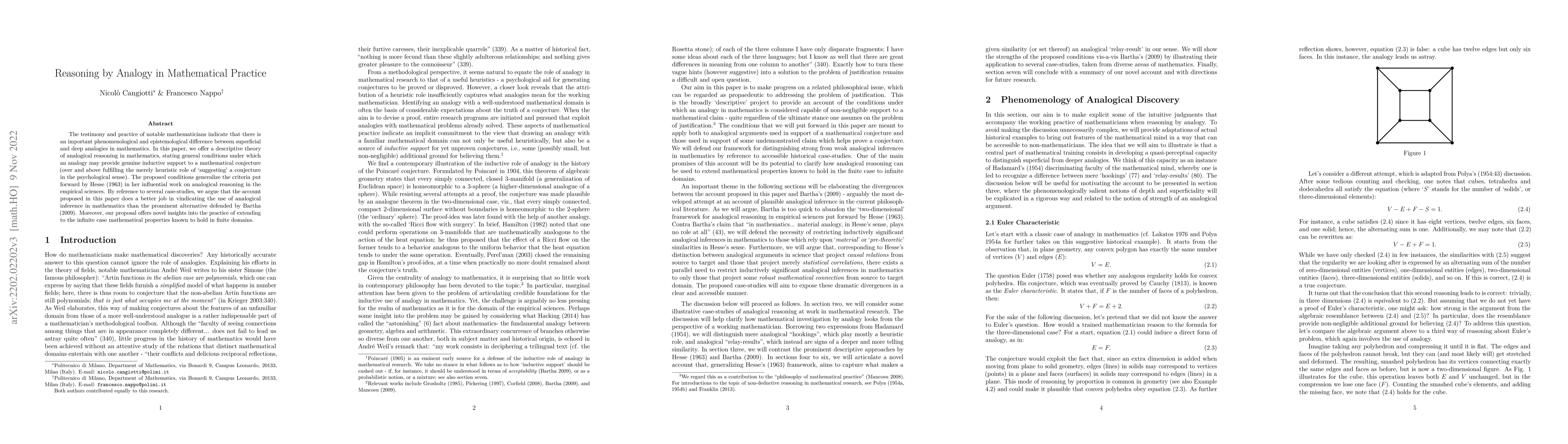 Thumbnail for Reasoning by Analogy in Mathematical Practice