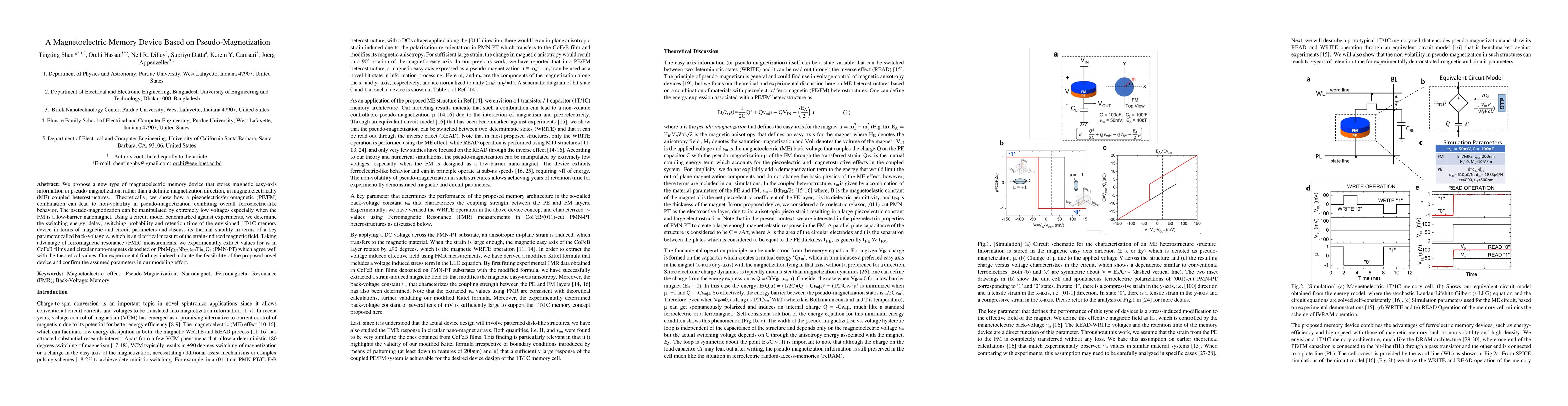 Thumbnail for A Magnetoelectric Memory Device Based on Pseudo-Magnetization