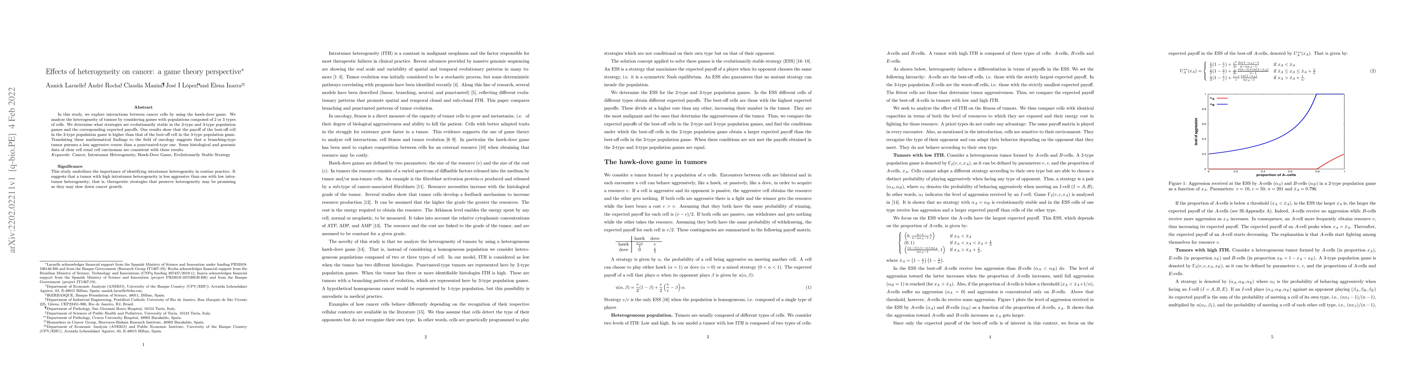 Thumbnail for Effects of heterogeneity on cancer: a game theory perspective