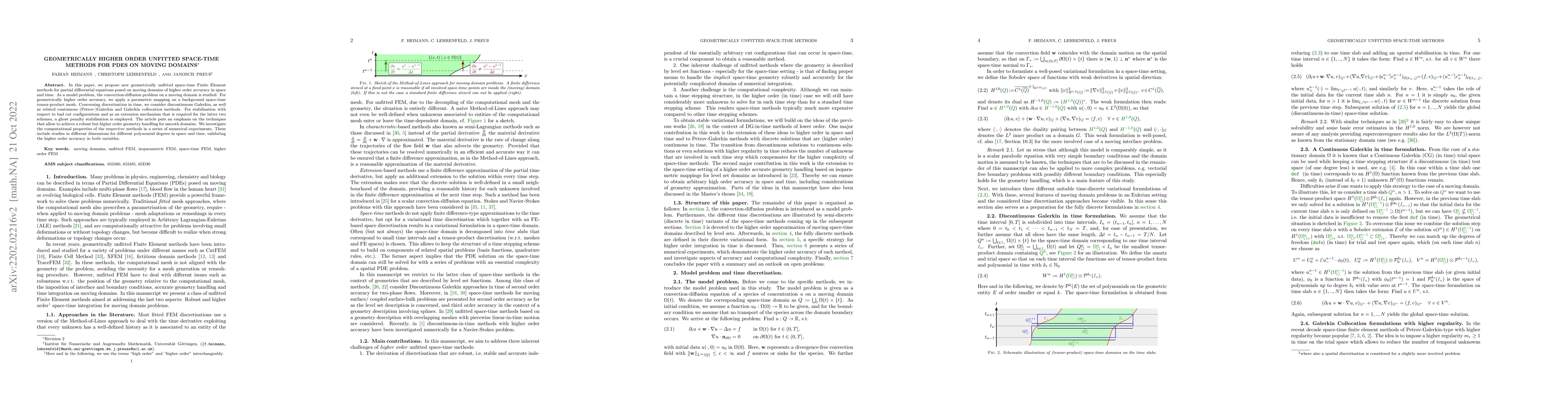 Thumbnail for Geometrically Higher Order Unfitted Space-Time Methods for PDEs on
  Moving Domains