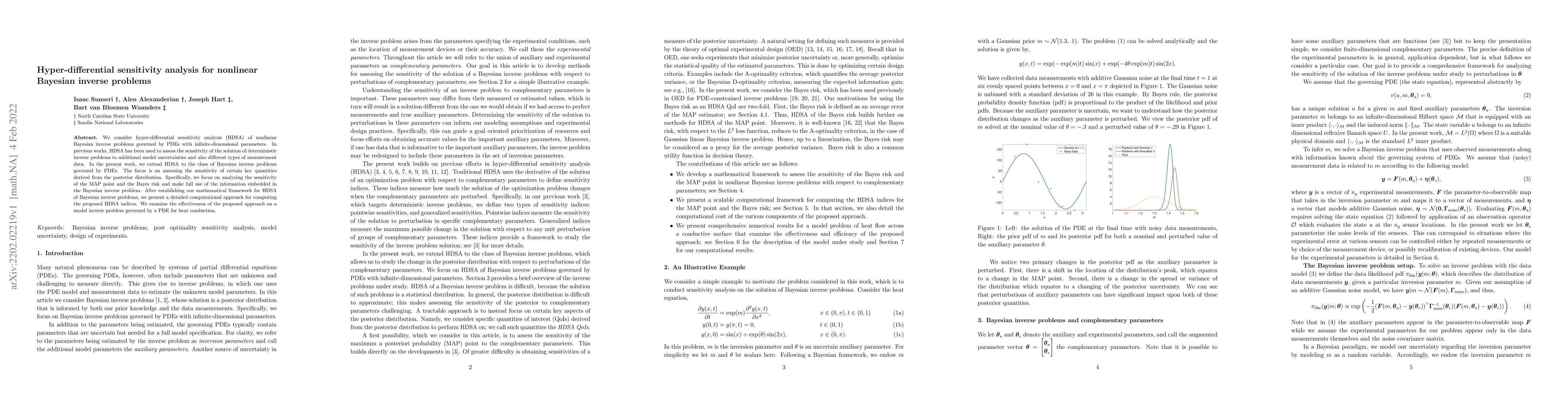 Thumbnail for Hyper-differential sensitivity analysis for nonlinear Bayesian inverse
  problems