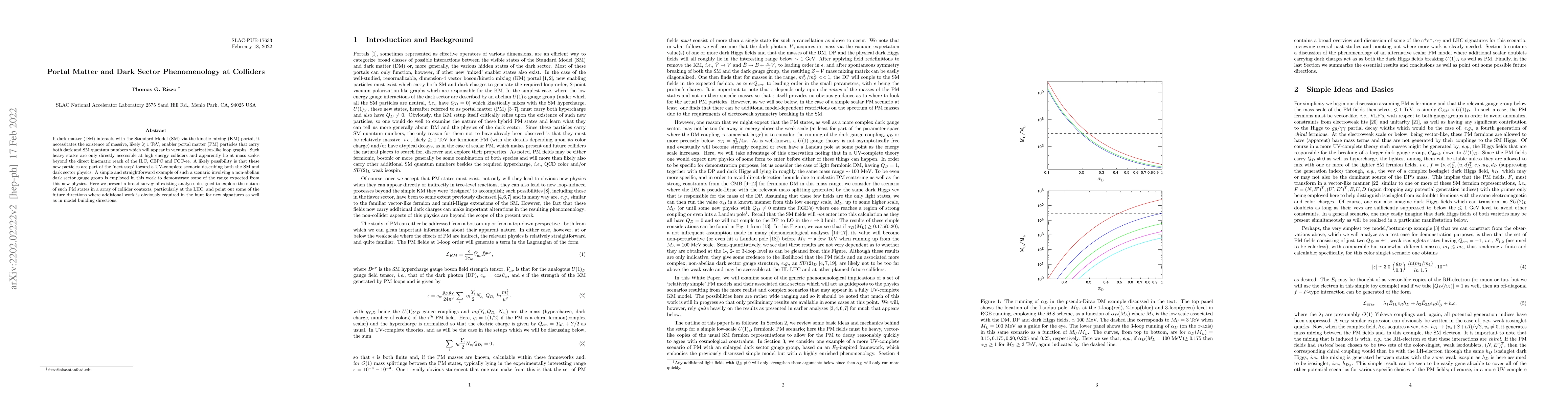 Thumbnail for Portal Matter and Dark Sector Phenomenology at Colliders