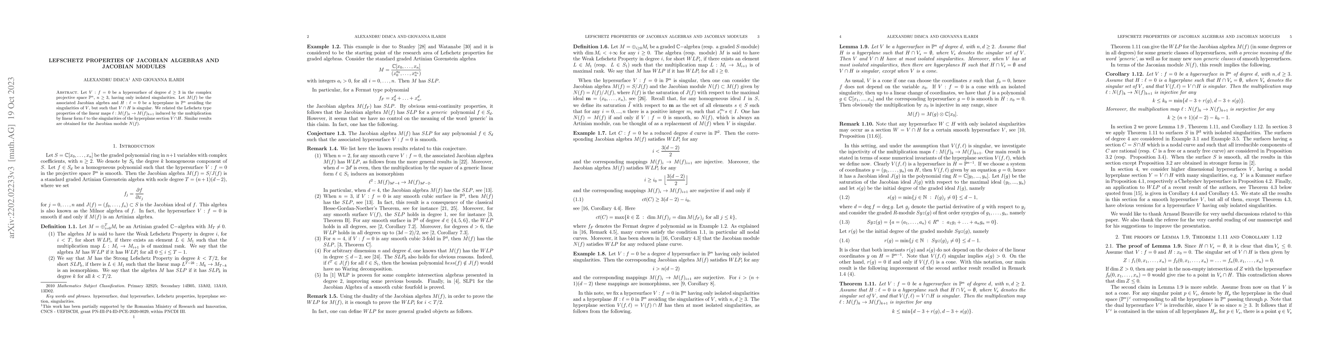Thumbnail for Lefschetz properties of Jacobian algebras and Jacobian modules