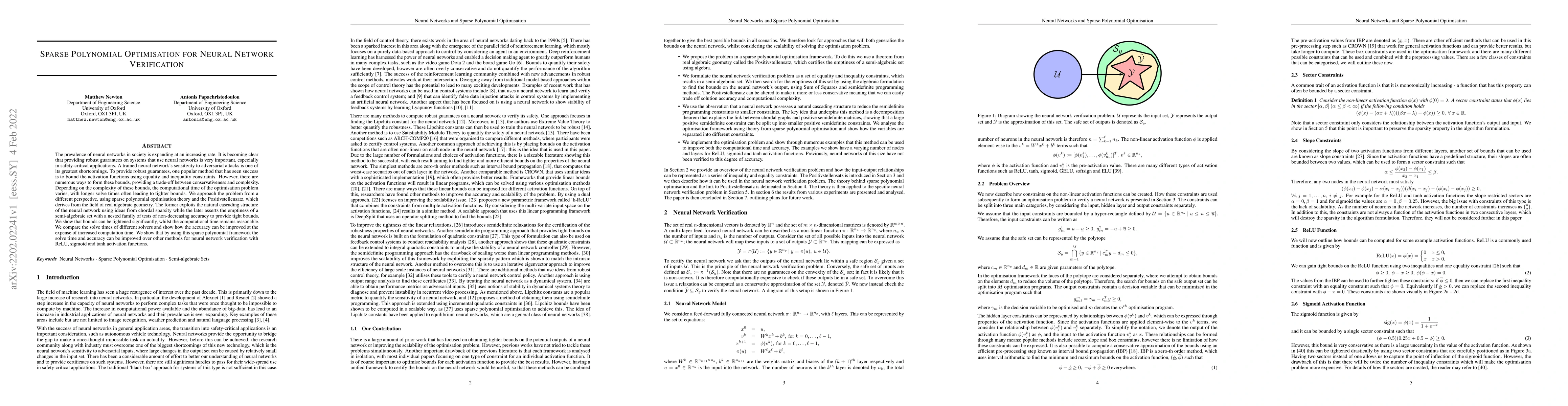 Thumbnail for Sparse Polynomial Optimisation for Neural Network Verification