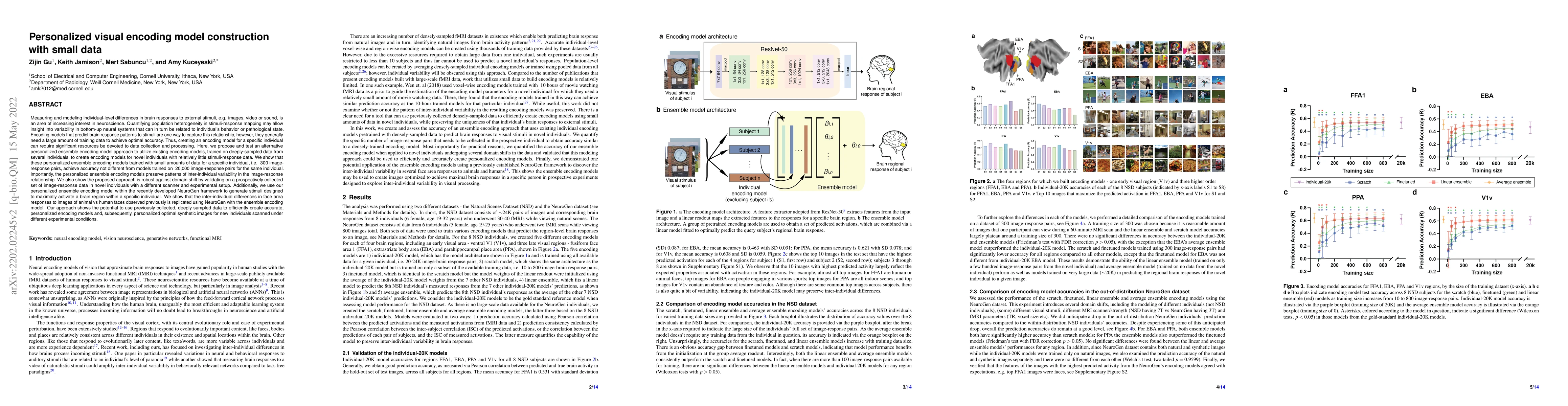Thumbnail for Personalized visual encoding model construction with small data